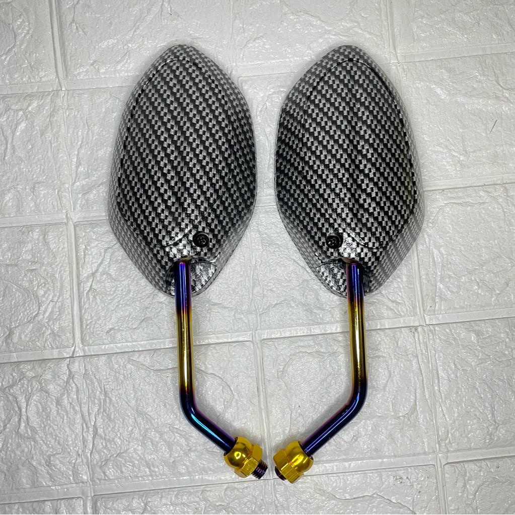 Spion Beat Carbon Kaca Spion Karbon 2 Tone Blue X Msx Tanggung Pendek