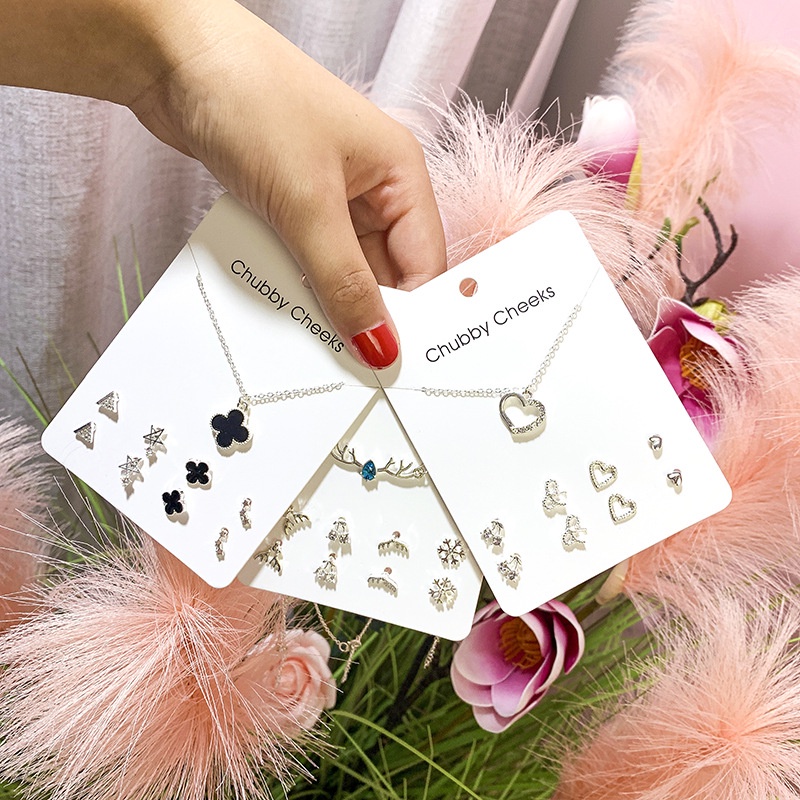 3SP | JWR01 Kalung Anting Set Fashion Wanita Korea Aksesoris Wanita Aksen Mutiara Permata Fashion