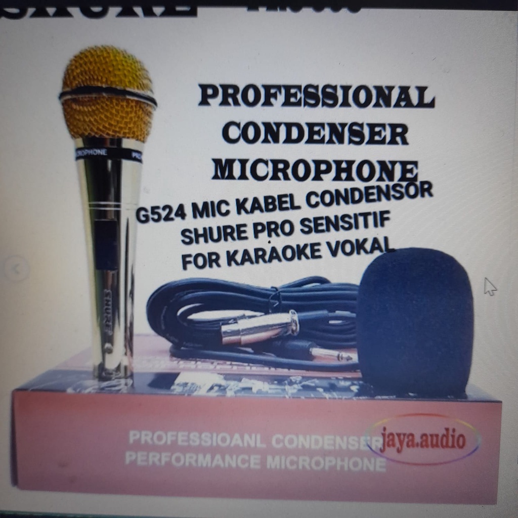 G524 MIC KABEL CABLE WIRE CONDENSER MIK MIKROPON MIKROPHONE SOUND BEST MICROPHONE KARAOKE VOKAL VOCA