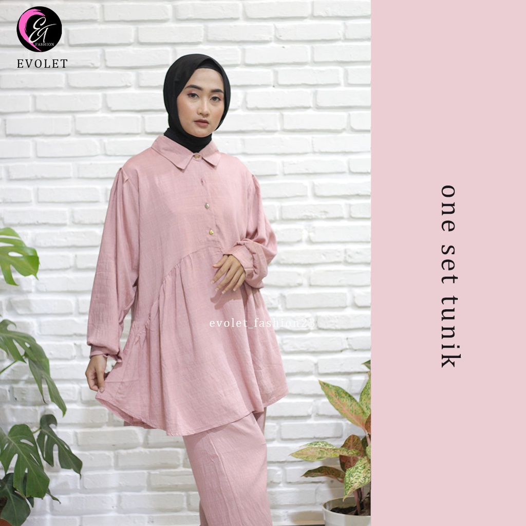 tunic one set wanita muslimah cantik
