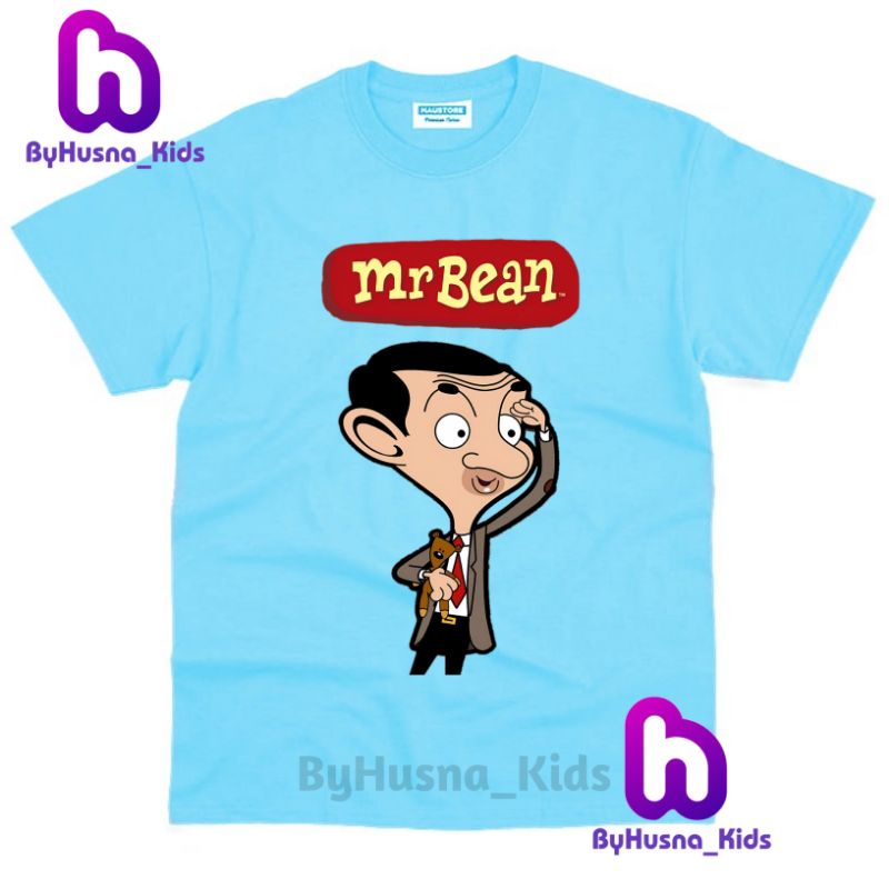 BAJU ANAK KAOS ANAK KARAKTER GAMBAR CUSTOM MR BEAN AND BEAR ATASAN ANAK PAKAIAN ANAK UNISEX CEWE COW