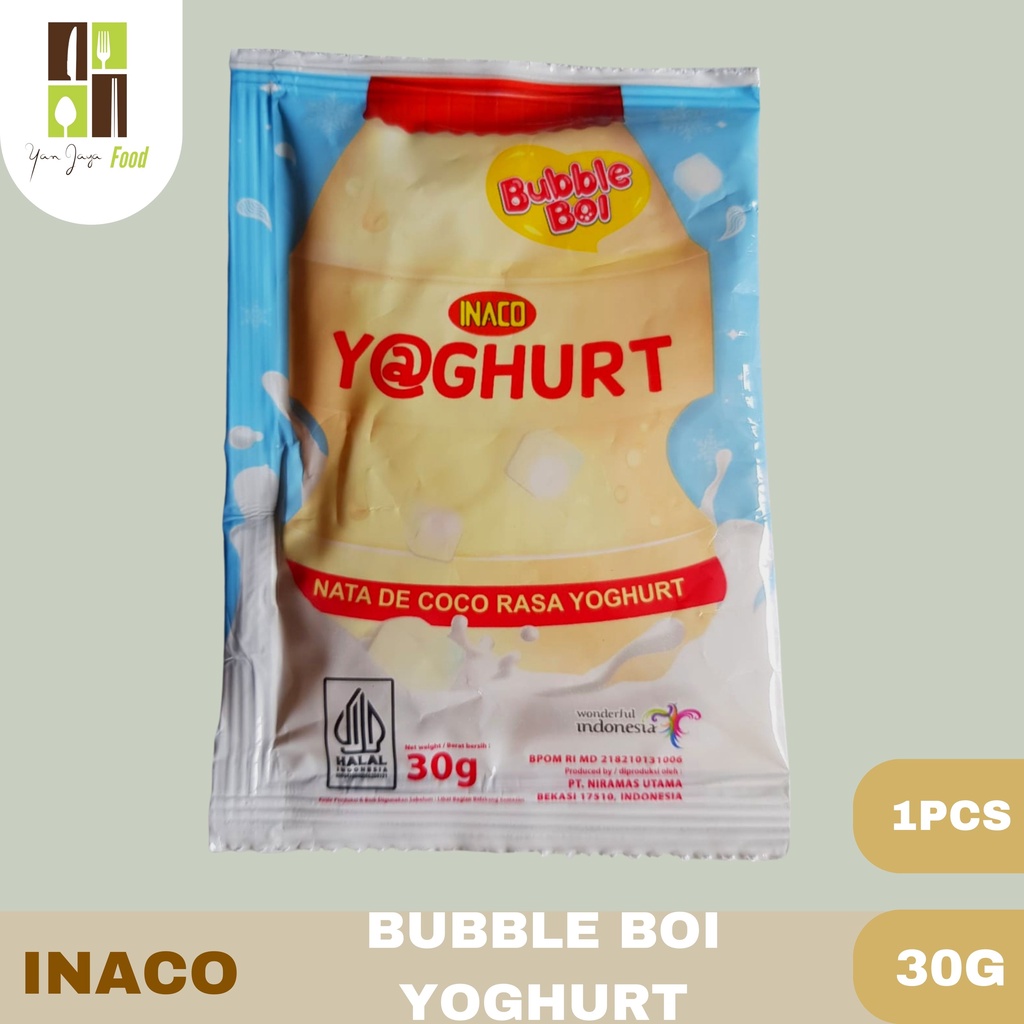 Inaco Bubble Boi / Nata De Coco/ Leci/ Blackcurrant/ Anggur/Yoghurt 30g 1PCS