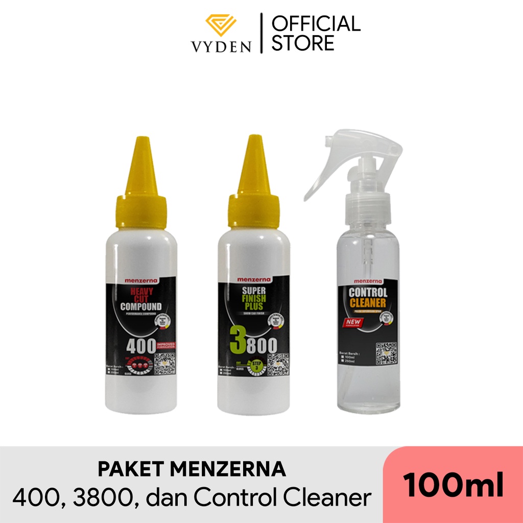 MENZERNA COATING Paket Komplit 100ml ECER Kompon Kasar Halus Cleaner MURAH