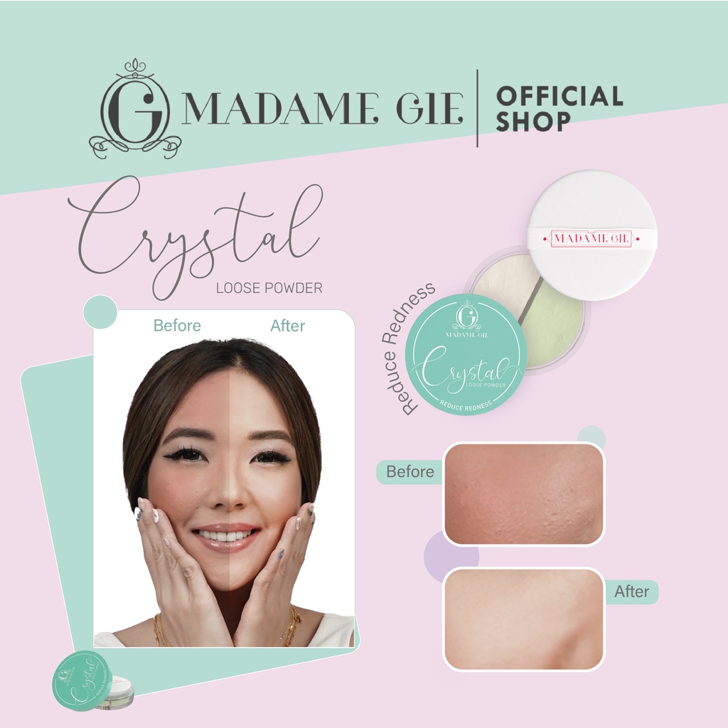 ⭐BAGUS⭐ MADAME GIE CRYSTAL LOOSE POWDER / BEDAK TABUR MADAME GIE