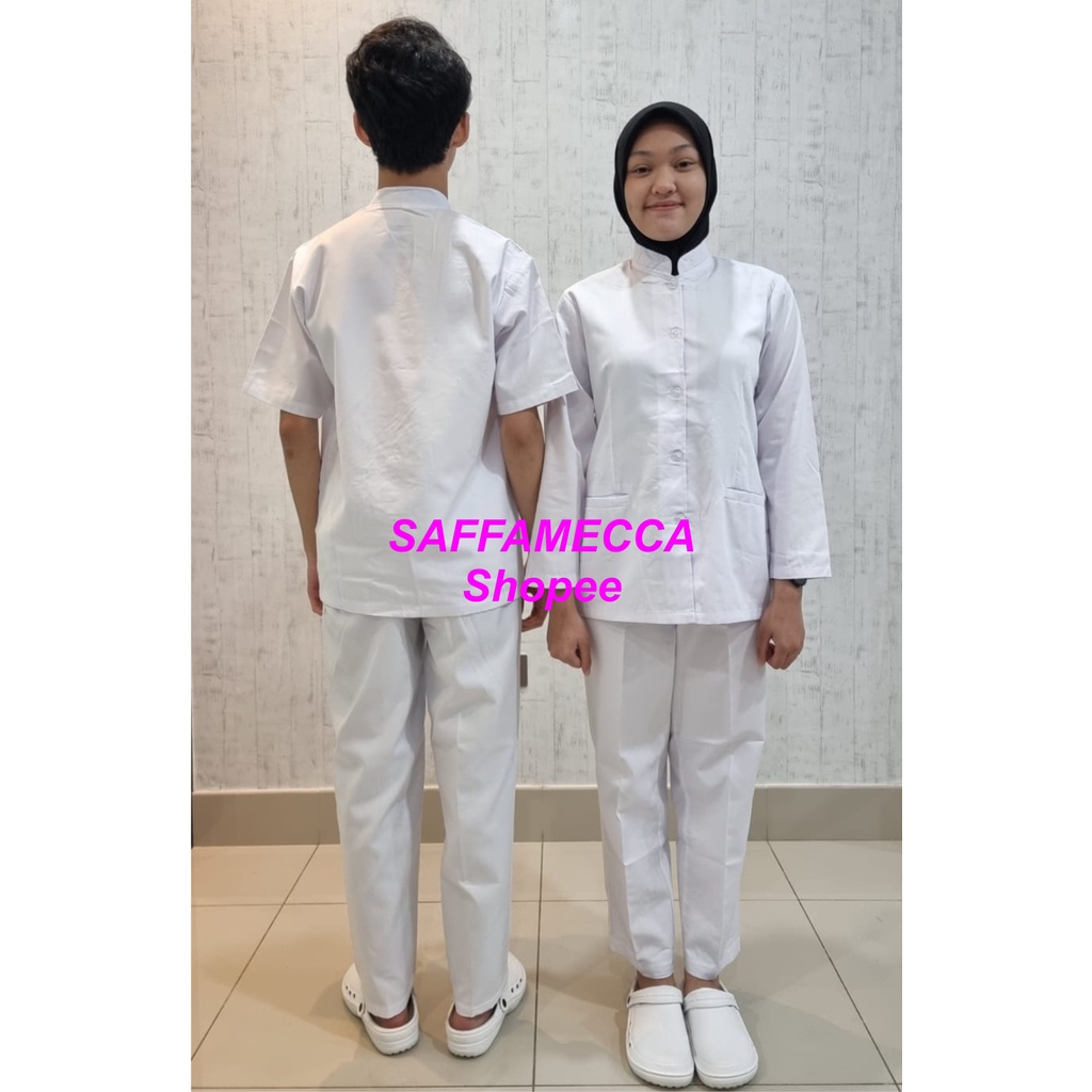 BAJU PERAWAT PUTIH LENGAN PANJANG WANITA