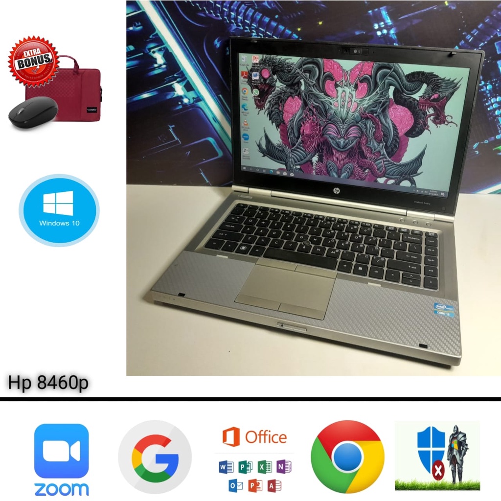 Laptop Hp Elitebook 8460p Core i5 Gen 2 Ram 4GB SSD 128GB Windows 10 Siap Pakai