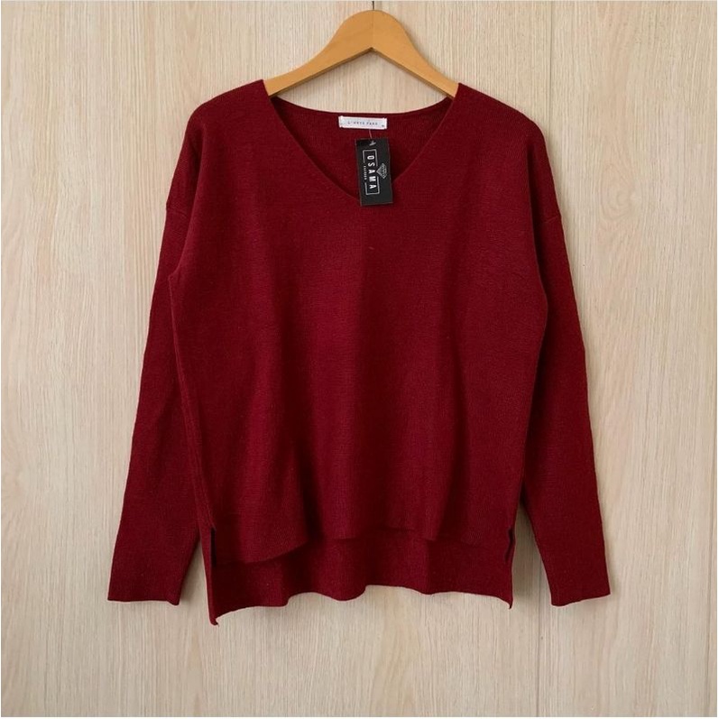 K203/LOWRYS FARM/sweeter rajut/rajut merah/rajut modis/sweater murah/sweater branded