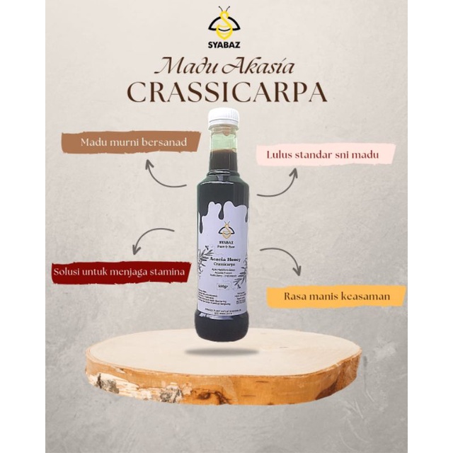 

syabazhoney pure & raw Madu akasia Crassicarpa alami 500g