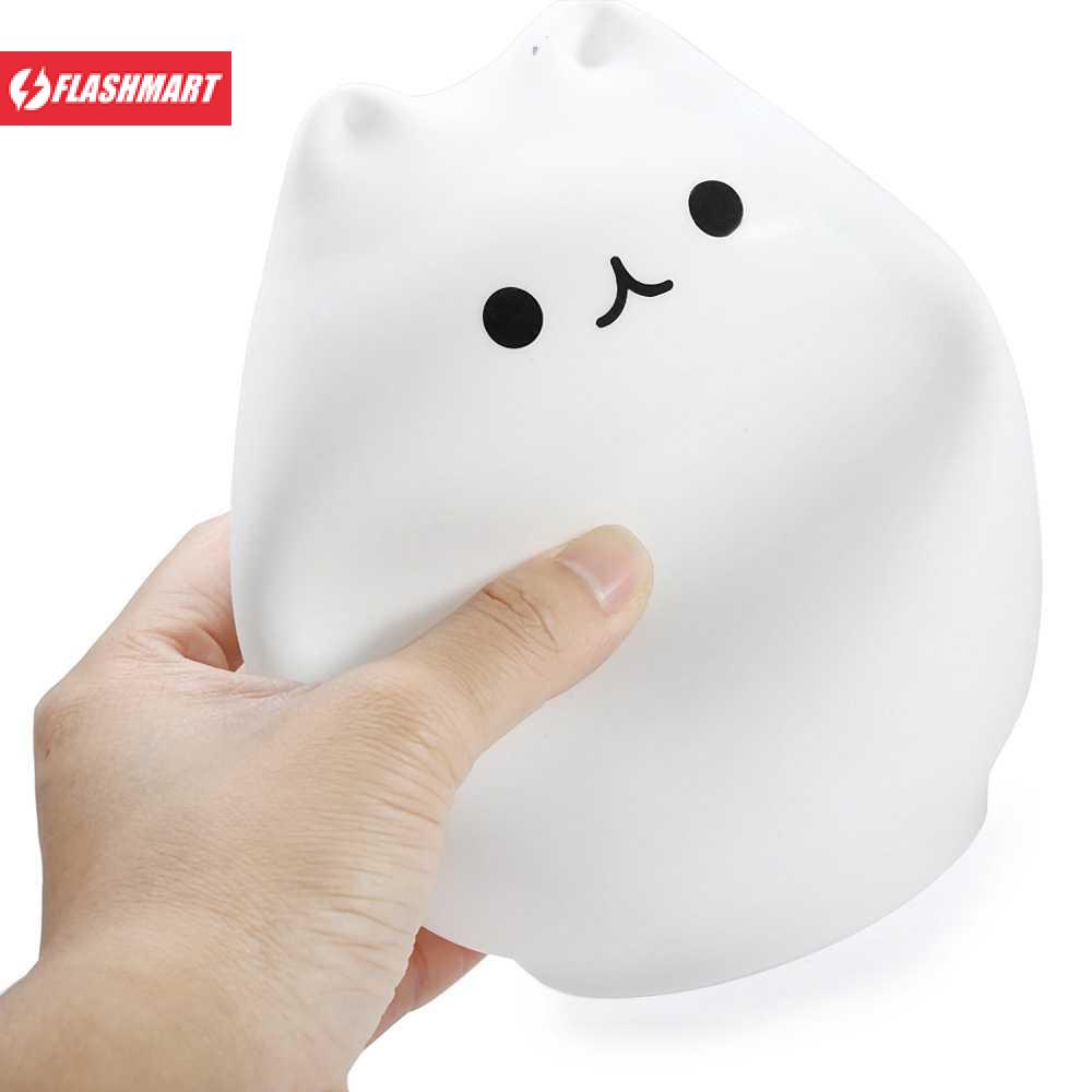 Flashmart Lampu Tidur LED Model Kucing RGB 7 Color Rechargeable 0.4W 5V 1200 mAh - LJC-101