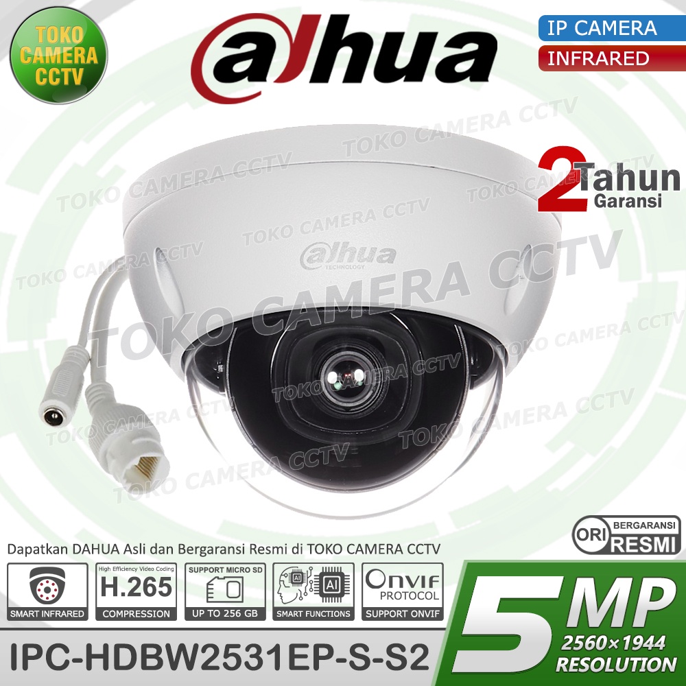 IP CAMERA 5MP AUDIO DAHUA IPC-HDBW2531EP-S-S2 IP KAMERA CCTV POE DOME