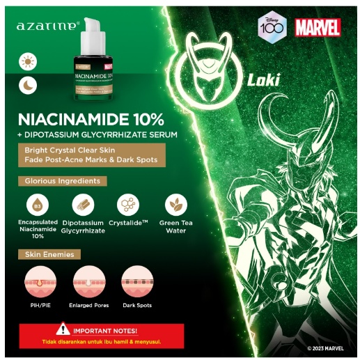 [Azarine x Marvel] Niacinamide 10% + Dipotassium Glycyrrhizate Glorious Serum 20ml