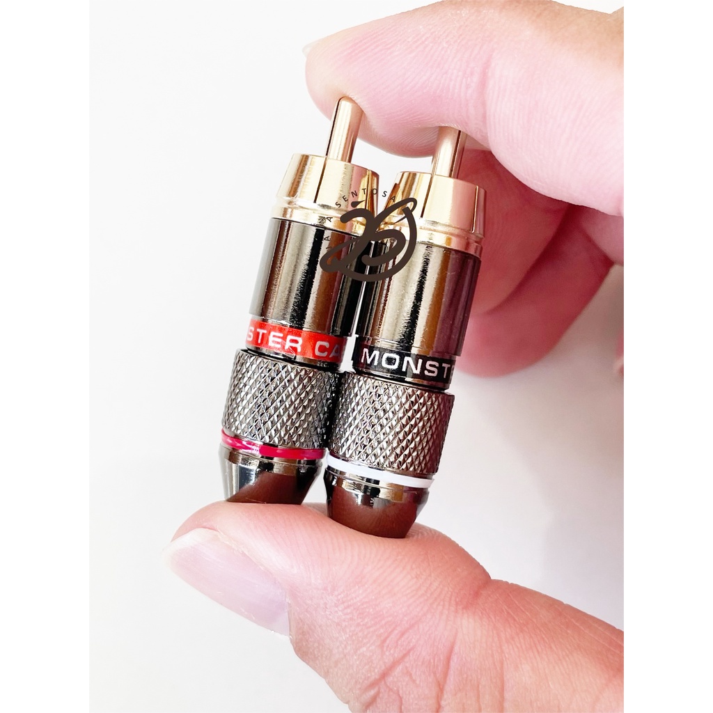 JACK RCA MONSTER (1SET) SEPASANG (MERAH-HITAM) JACK RCA MALE MONSTER METAL JACK AUDIO RCA BESI METAL