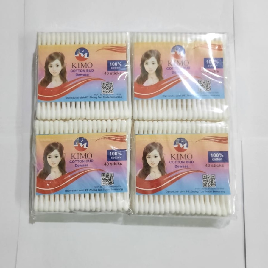 Kapas Cotton Bud KIMO Stick isi 100 Pembersih Telinga Kuping Ear Cleaning Korek Dewasa Swab Katembat