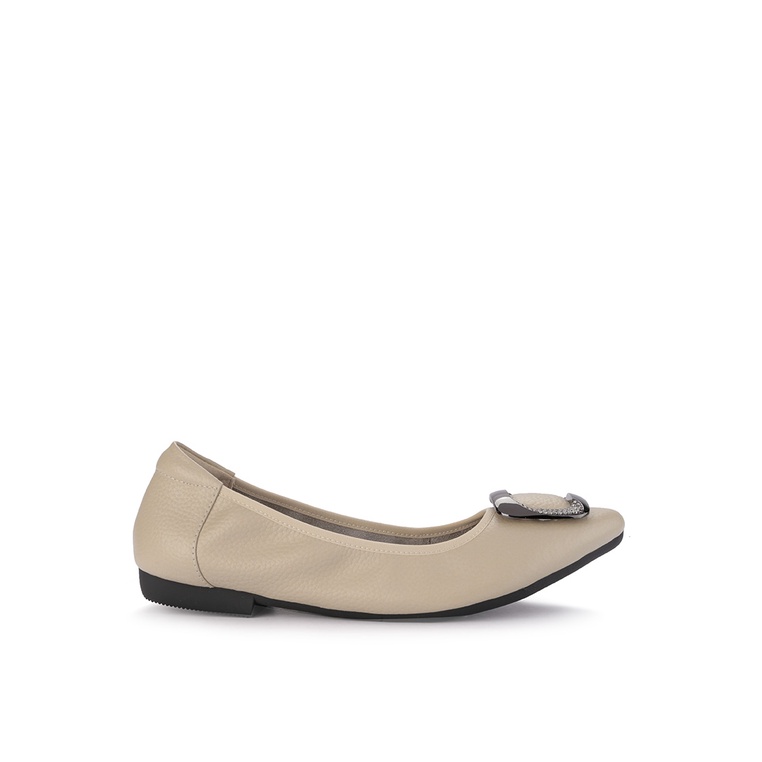 Sepatu Flat Andrew Original Warna Beige Krem Datar Travel Terbaru Ori Jozsa Wanita Cewek Leather