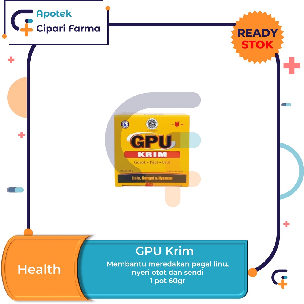 GPU Krim Cream Obat Gosok | Nyeri Otot | Sendi | Pegal Linu | Keseleo
