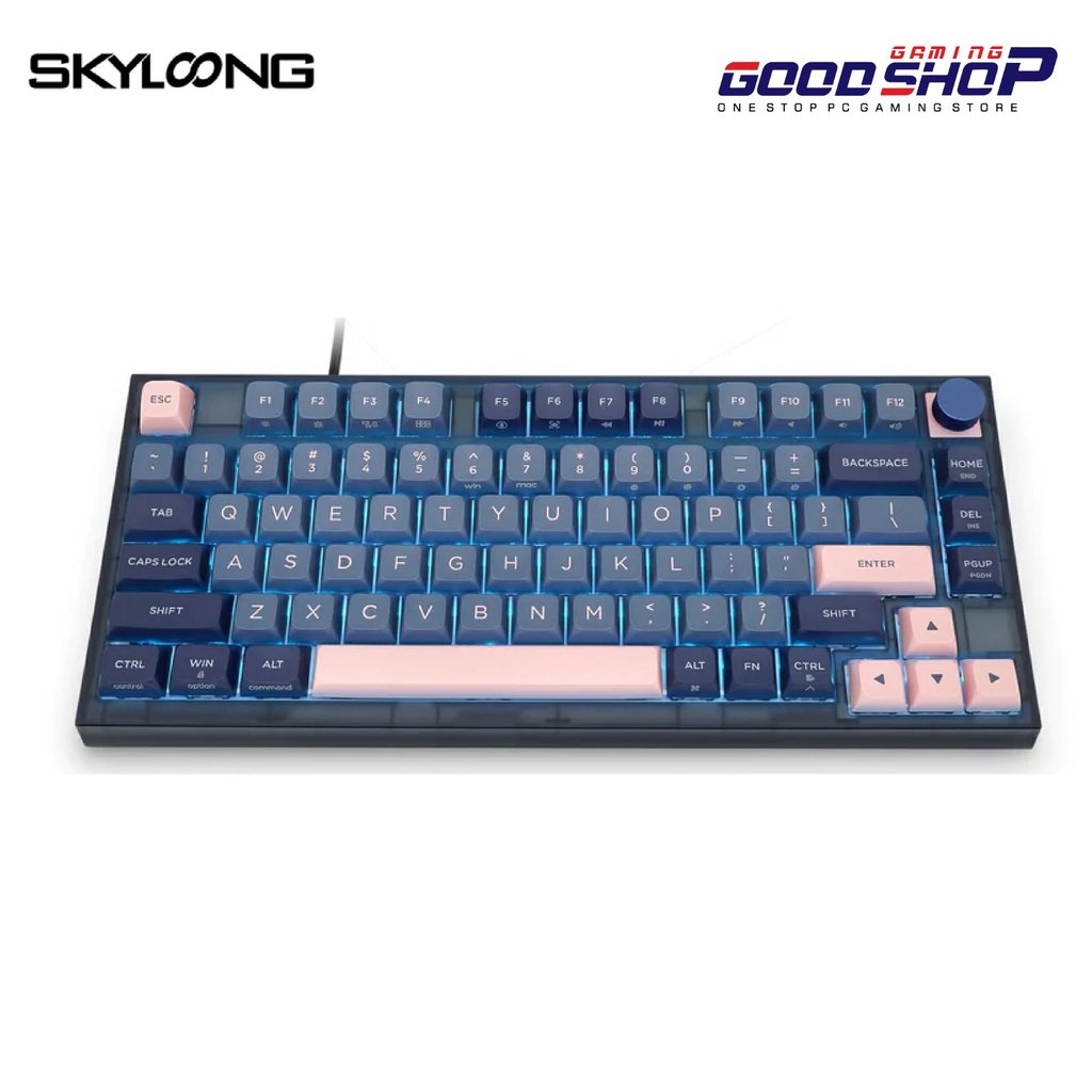 SKYLOONG GK75 HOTSWAP GLACIER OPTICAL BLUE PINK PBT