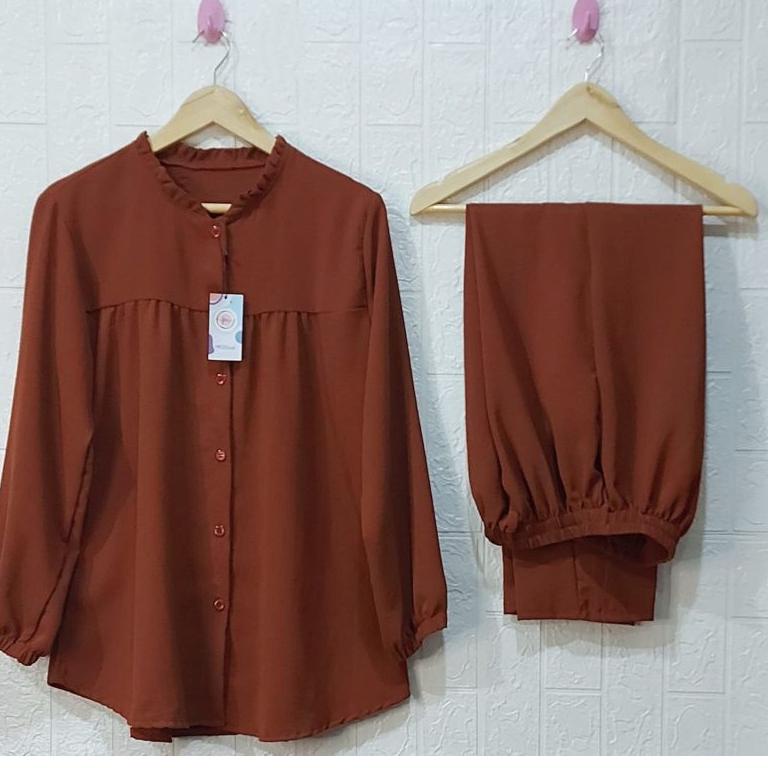 BIG SALE ONE SET RAYON CRINKLE AIRFLOW SETELAN // SETELAN RAYON CRINKLE AIRFLOW// DRESS RAYON // SET