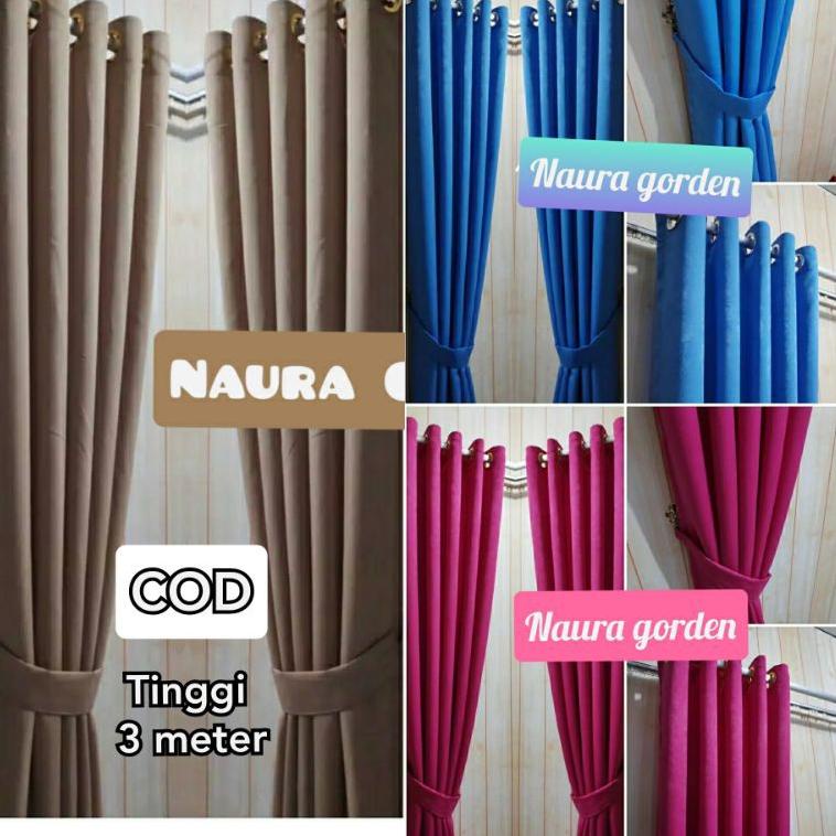 HARGA SPESIAL Gorden jendela panjang 3 meter Hordeng 270cm dan 3 meter polos minimalis murah mewah
