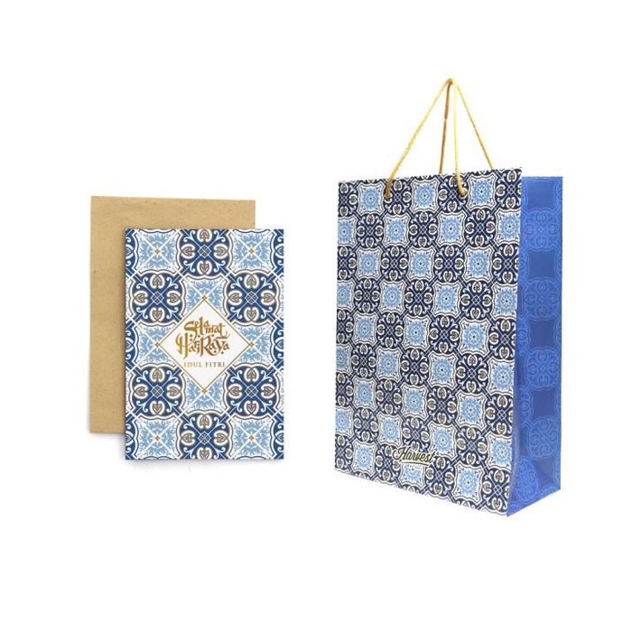 

Paket Paper Bag & Kartu Ucapan Idul Fitri Harvest Gift Set - Blue 068