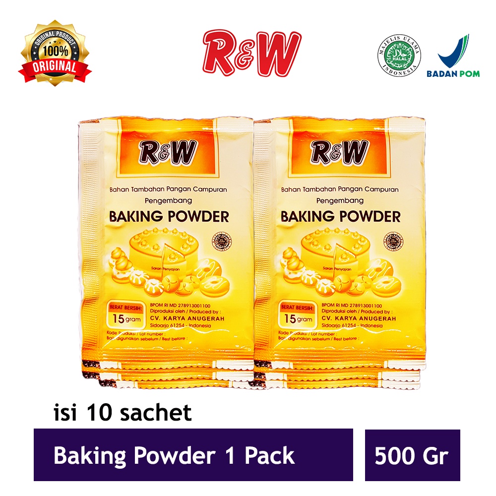 Baking Powder Pengembang Kue Rajawali R&amp;W RW 15 gr Orange 1 Pack