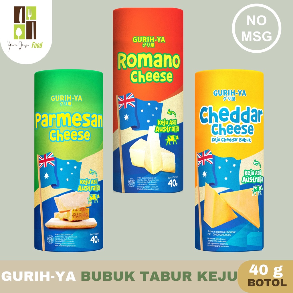 Gurih-Ya Bumbu Tabur Keju / Parmesan Cheese / Romano Cheese / Cheedar Cheese 40g