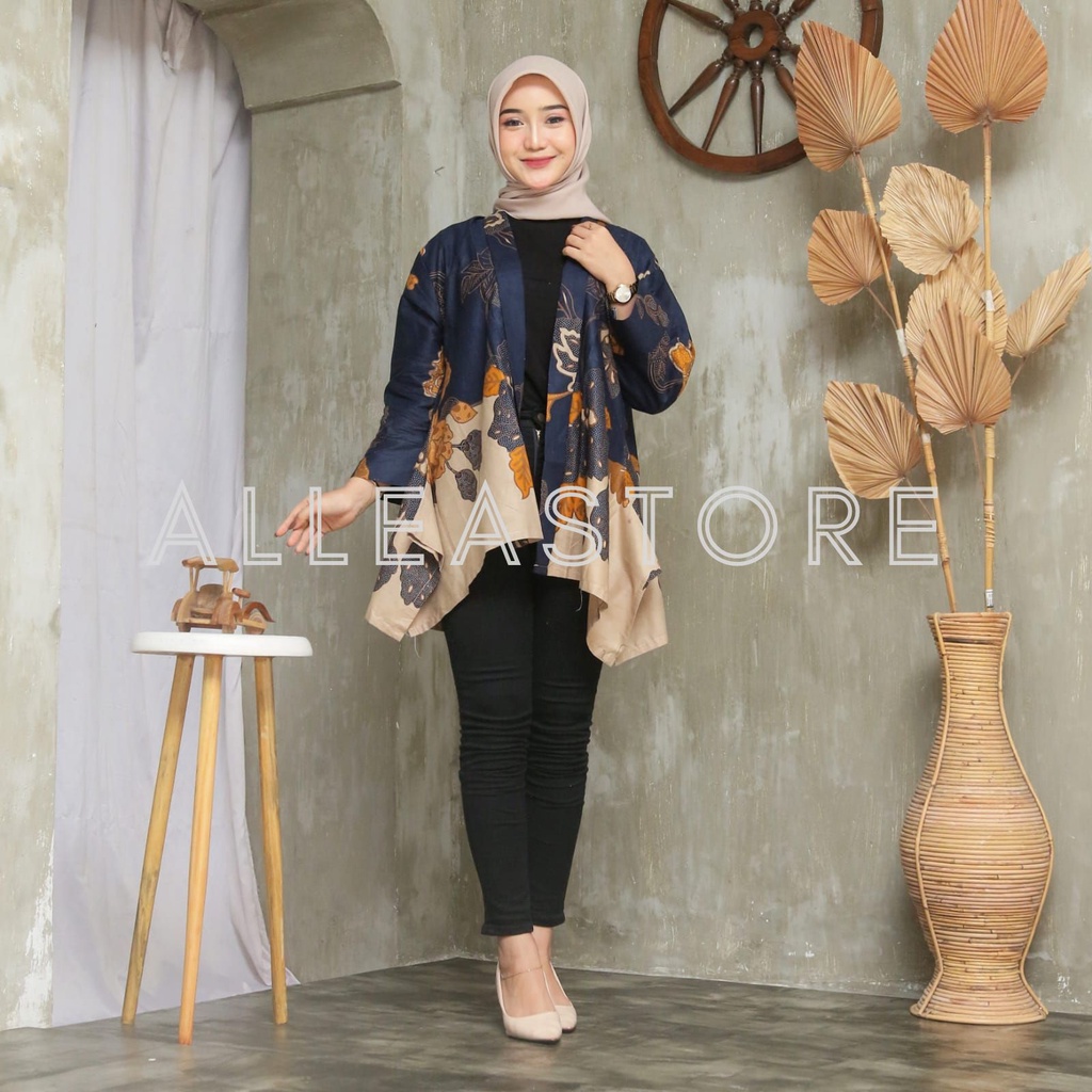 Alleastore03 Blazer Batik Motif Mawar Premium Terbaru Blazer Batik Nikita Blazer Wanita Terlaris Atasan Batik Wanita