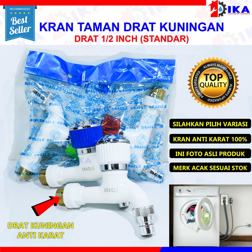 Kran Taman MAHKOTA Drat Kuningan 1/2 Inci I Keran Tembok Mesin Cuci 1/2 Inch Warna Warni