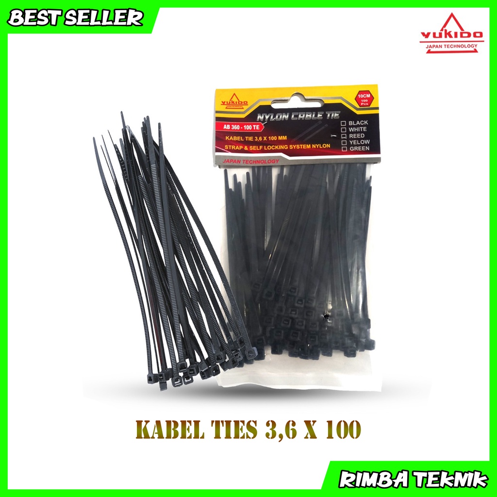 Kabel Ties Hitam  3.6x100mm / 10cm 1 Pack Isi 100pcs Cable tie/kabel tis Nylon