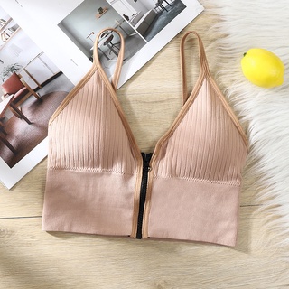 Bra Sport Yoga Gym Wanita Resleting Depan 6404 Bra Fashion Tanpa Kawat Pakaian Dalam Wanita