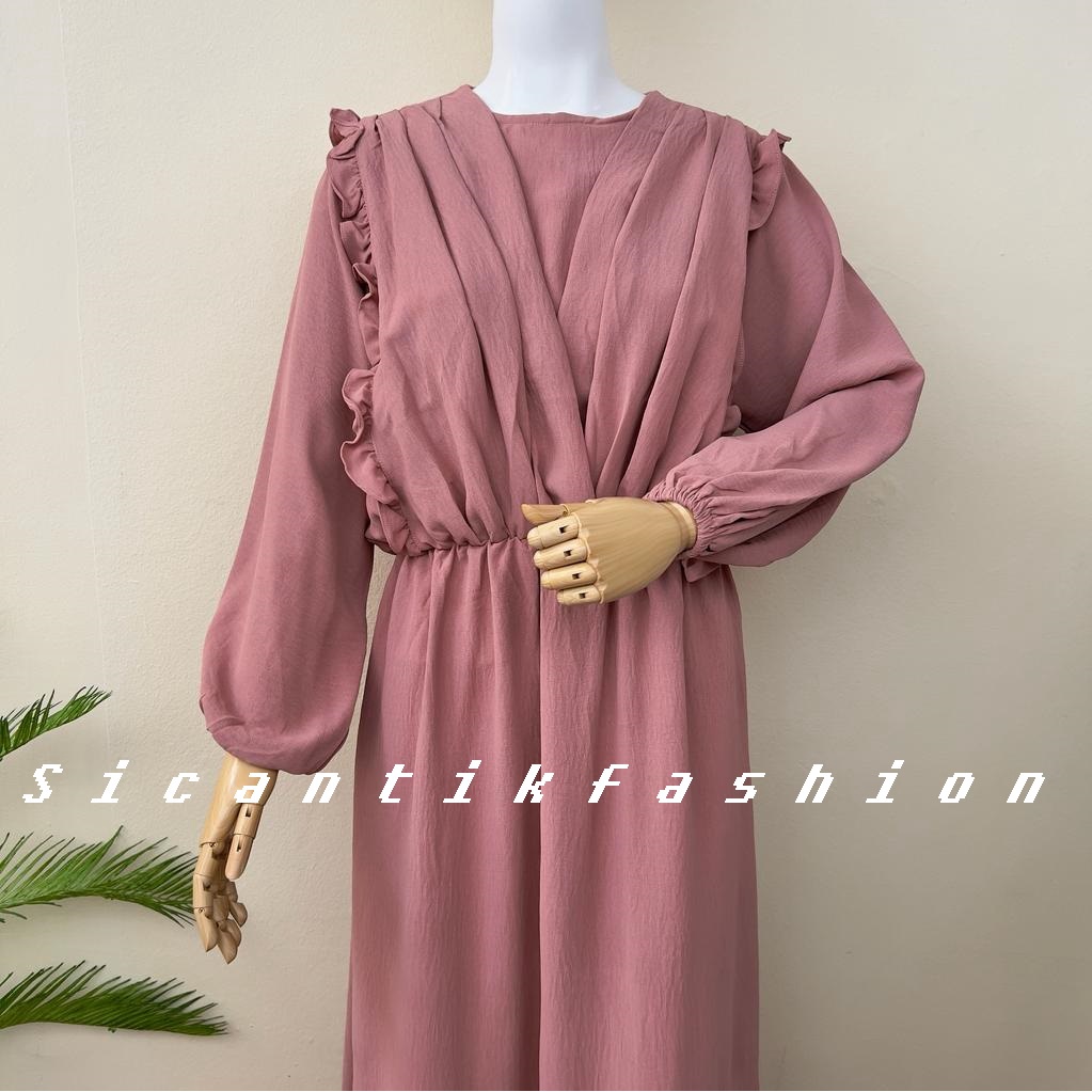 Dress Wanita Korean Style // Gamis Cewek Crinkle Airflow