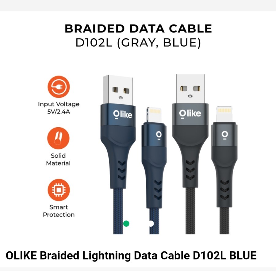 Kabel Data Olike Lightning Braided D102L Fast Charging