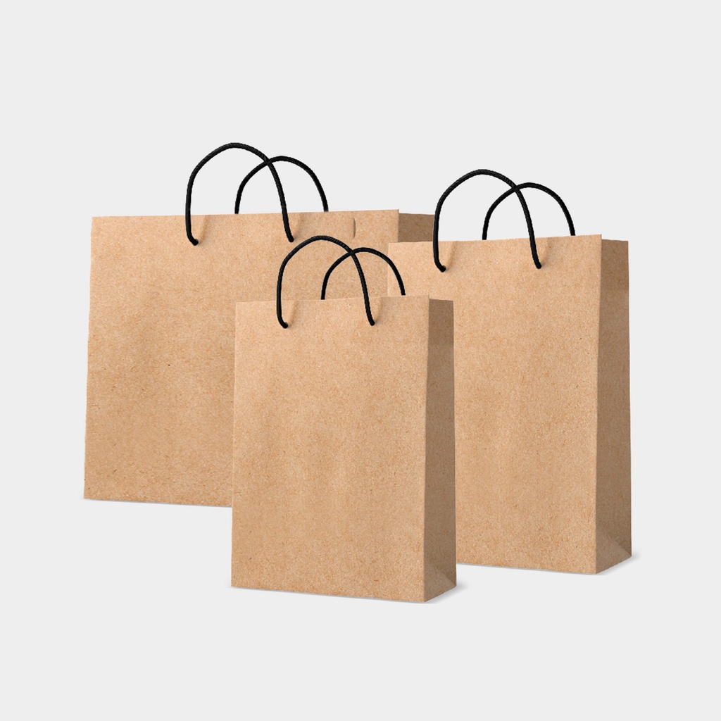 S ( S49 ) PAPER BAG POLOS WARNA HITAM DAN COKLAT / PAPERBAG SOUVENIR