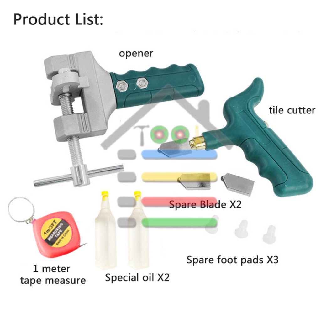 2IN1 OIL GLASS PENJEPIT DAN ALAT POTONG KACA GRANIT UBIN SET PORTABLE