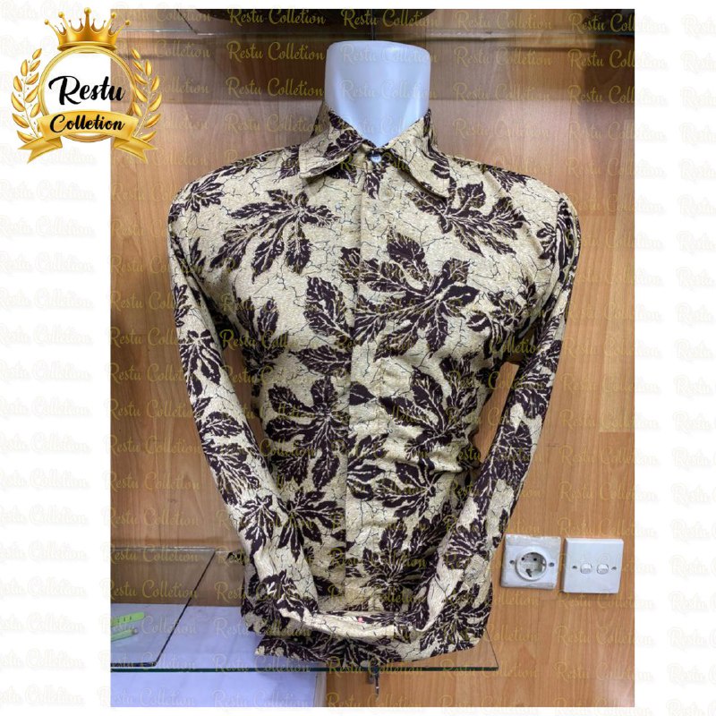 Kemeja Batik Pria Lengan Panjang / Batik Pria Murah / Seragam Batik Kantoran / Batik Kondangan / Motif Rasta