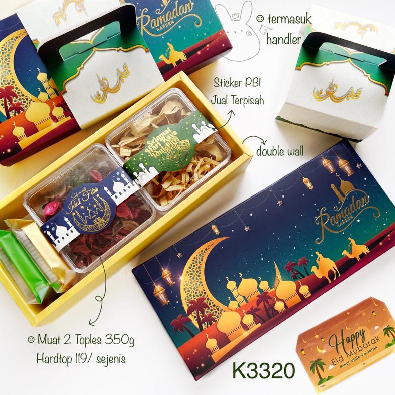 

5PCS KOTAK LEBARAN| DUS IDUL FITRI K3320 EID BOX PREMIUM NASTAR| COOKIES| K33 .
