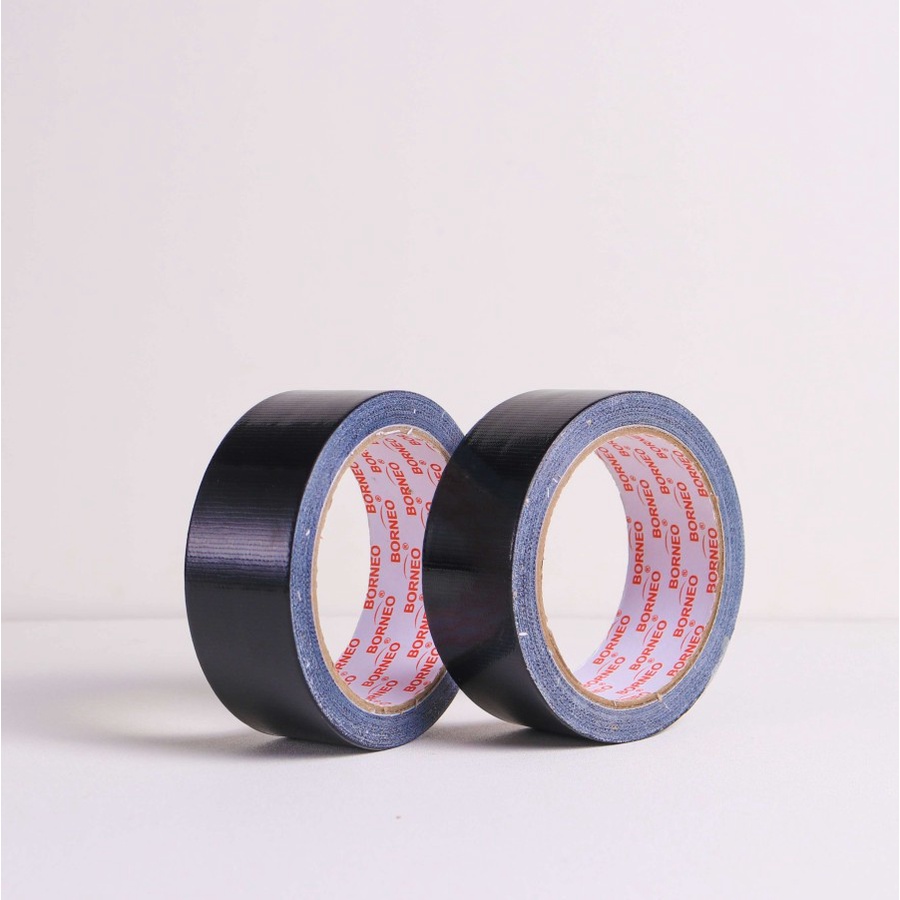 Lakban Linen Premium Borneo Warna Hitam 24mmx12m - Satuan