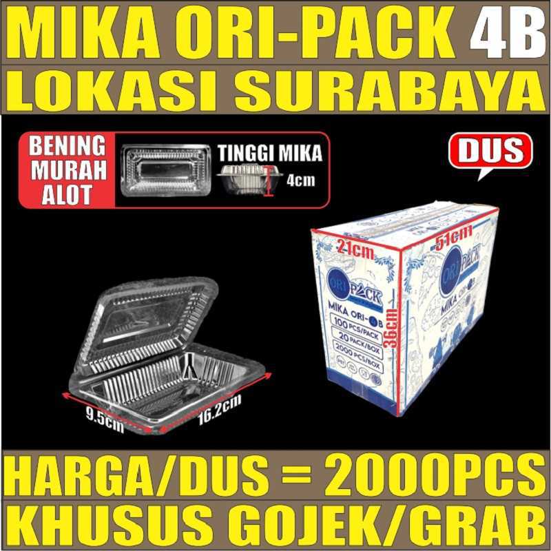 Mika Kue Tray Box Nasi Uk 4 Tempat Kemasan Jajanan Pasar Plastik Bening Murah SBY