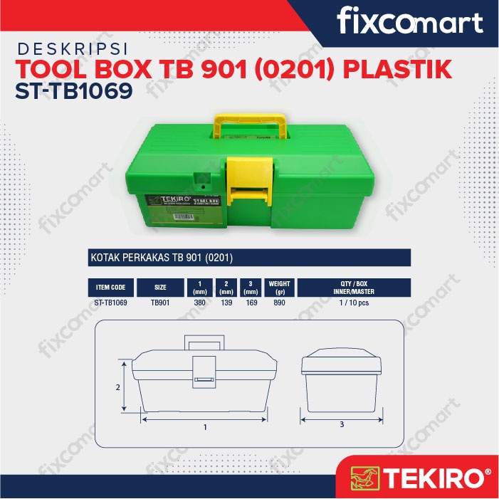 Tekiro Tool Box Plastik 0201 / Tempat Perkakas / Kotak Perkakas