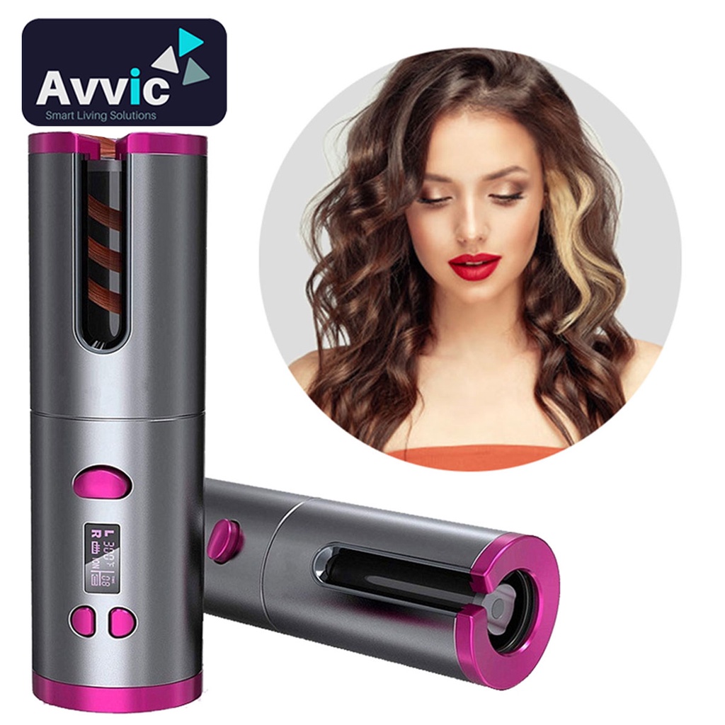 Catokan Pengeriting Rambut Otomatis Tanpa Kabel Cordless Automatic Hair Curler USB Rechargeable