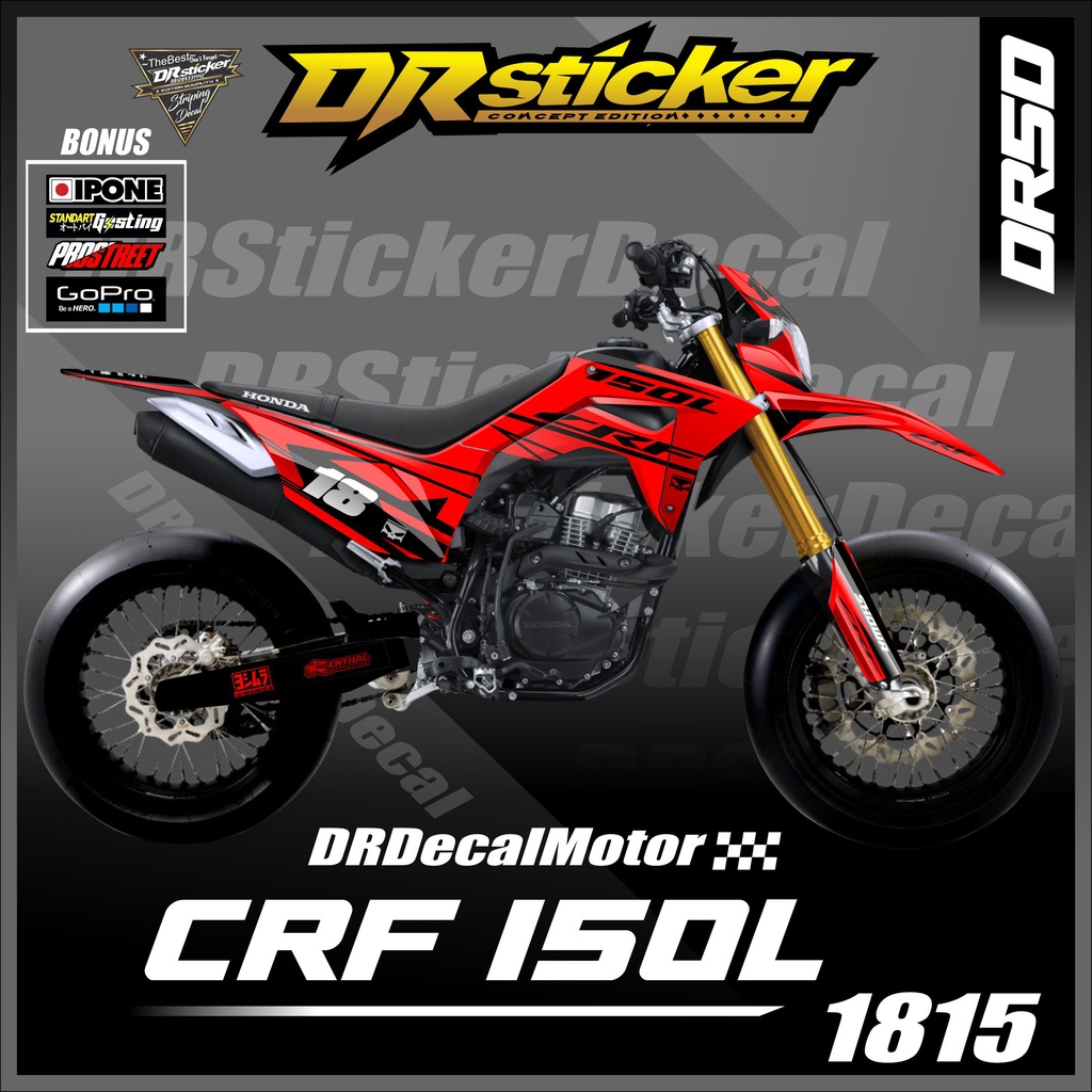 stiker decal crf 150 l full body costum design decal crf 150 l hologram aksesoris supermoto motor su