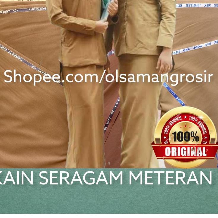 vrzi -61 Kain Bahan Seragam Pemda/Pns/Asn |Kain Katun Cashmere Seragam PNS/PDH/PEMDA/ASN Khaki Tua/M
