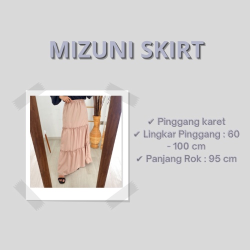 MIZUNI SKIRT / BAWAHAN WANITA / ROK KEKINIAN / ANDROK SUSUN