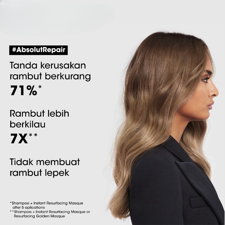 LOREAL Serie Expert Absolut Repair Shampoo Conditioner Set - Shampo Kondisioner Perawatan Rambut Kering Rusak Bercabang