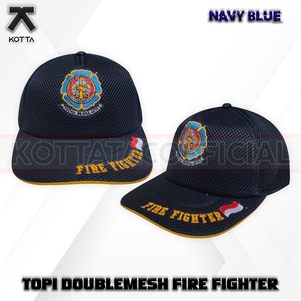 TOPI JALA DAMKAR NAVY - TOPI JARING DAMKAR LOGO - TOPI DAMKAR BORDIR LAMBANG - TOPI JALA FIRE FIGHTER NAVY - TOPI JARING FIRE FIGHTER LOGO - TOPI FIRE FIGHTER BORDIR LAMBANG