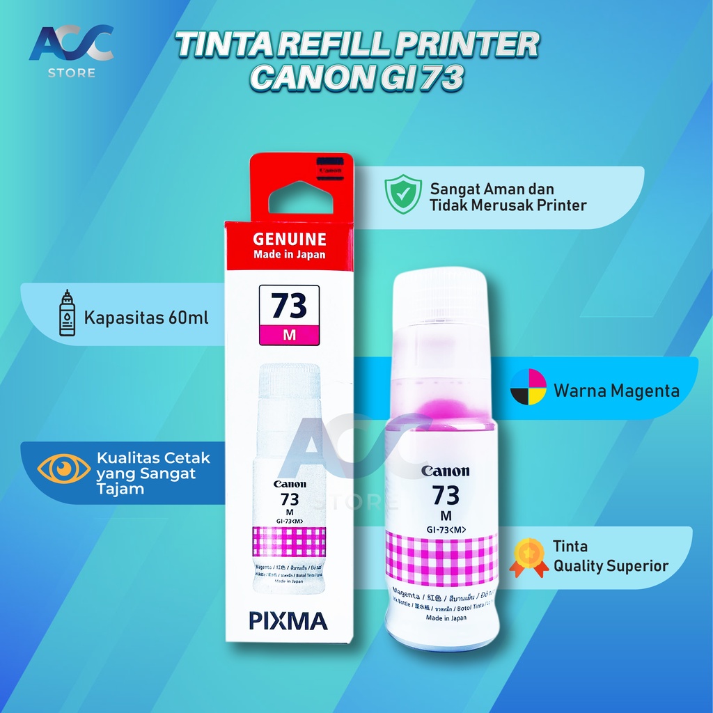 1 SET 6 PCS Tinta Canon Gi 73 Isi Ulang Printer G670 G507