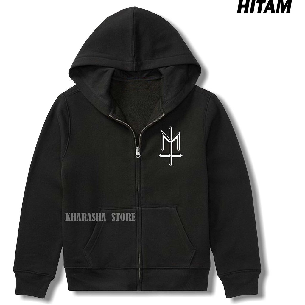 Sweater Hoodie Zipper Resleting Pria Wanita Hitam Fleece Tebal Premium ziper anak