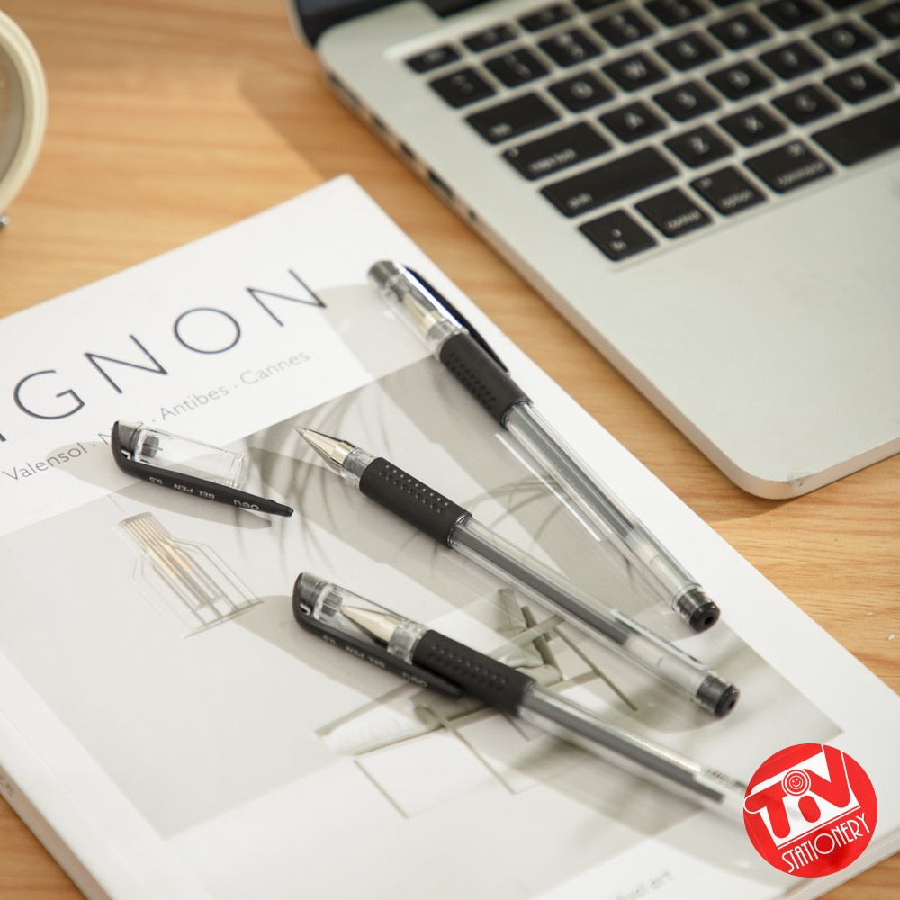 

[DELI X AGNEZ MO] Deli Gel Pen / Pulpen Gel 0.5mm Nyaman Digenggam CG18-BK
