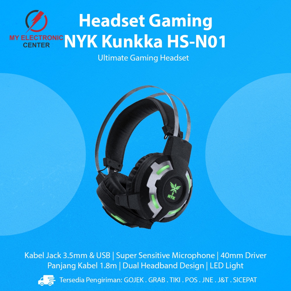 Headset Gaming NYK Nemesis Kunkka HS-N01 Headphone Laptop Komputer PC HP