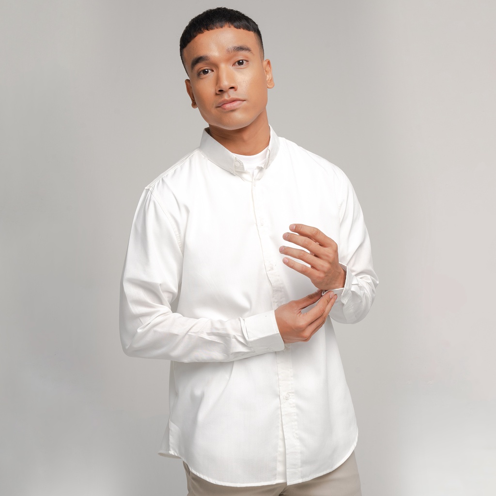 ORCA Kemeja Panjang Nova Basic Shirt White