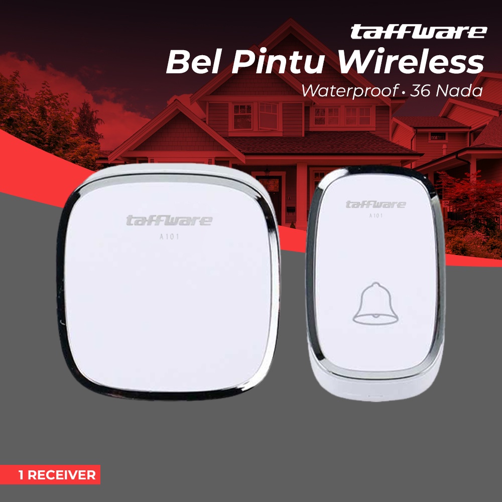 WadinataShop Taffware Bel Pintu Wireless Doorbells Waterproof 36 Nada 1 PCS Receiver - A101 - White